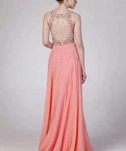 Cinderella Divine - Sleeveless Embellished Ruched A-line Dress