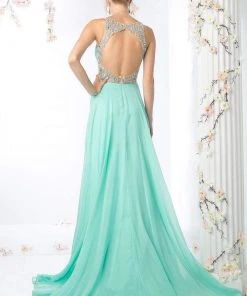 Cinderella Divine - Sleeveless Embellished Ruched A-line Dress