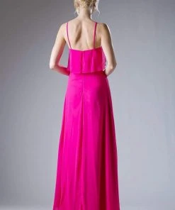 Formal Gowns Cinderella Divine - Sleeveless Flounce Halter Neck Sheath Dress