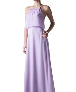 Formal Gowns Cinderella Divine - Sleeveless Halter Neck Embellished A-line Dress