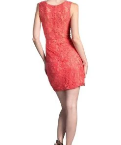 Cinderella Divine - Sleeveless Illusion Jewel Lace Sheath Fitted Cocktail Dress