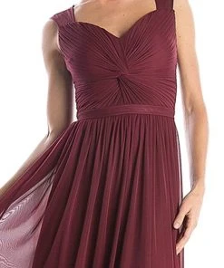 Formal Gowns Cinderella Divine - Sleeveless Twisted Front Bodice Chiffon Long Formal Dress 10 Formal Gowns Cinderella Divine - Sleeveless Twisted Front Bodice Chiffon Long Formal Dress