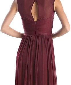 Formal Gowns Cinderella Divine - Sleeveless Twisted Front Bodice Chiffon Long Formal Dress 11 Formal Gowns Cinderella Divine - Sleeveless Twisted Front Bodice Chiffon Long Formal Dress