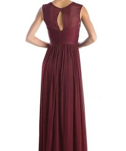 Formal Gowns Cinderella Divine - Sleeveless Twisted Front Bodice Chiffon Long Formal Dress 9 Formal Gowns Cinderella Divine - Sleeveless Twisted Front Bodice Chiffon Long Formal Dress