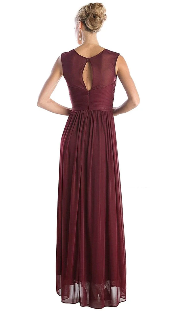 Formal Gowns Cinderella Divine - Sleeveless Twisted Front Bodice Chiffon Long Formal Dress 5 Formal Gowns Cinderella Divine - Sleeveless Twisted Front Bodice Chiffon Long Formal Dress