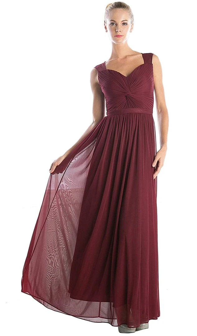 Formal Gowns Cinderella Divine - Sleeveless Twisted Front Bodice Chiffon Long Formal Dress 4 Formal Gowns Cinderella Divine - Sleeveless Twisted Front Bodice Chiffon Long Formal Dress