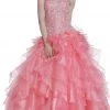 Formal Gowns Cinderella Divine - Strapless Beaded Ruffled Evening Gown 2 Formal Gowns Cinderella Divine - Strapless Beaded Ruffled Evening Gown