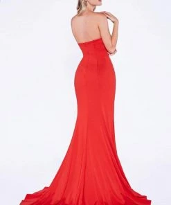 Formal Gowns Cinderella Divine - 8964 Strapless Embellished Mermaid Evening Gown