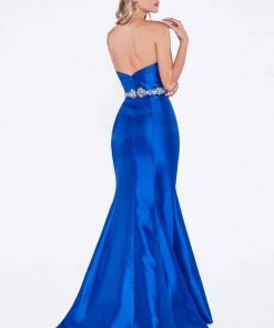Formal Gowns Cinderella Divine - Strapless Fitted Embellished Mermaid Evening Dress