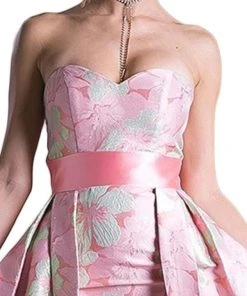 Cinderella Divine - Strapless Floral Evening Gown