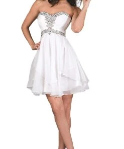 Cinderella Divine - Strapless Sweetheart Tiered Hem A-Line Cocktail Dress Cocktail Dresses 13 Cinderella Divine - Strapless Sweetheart Tiered Hem A-Line Cocktail Dress Cocktail Dresses