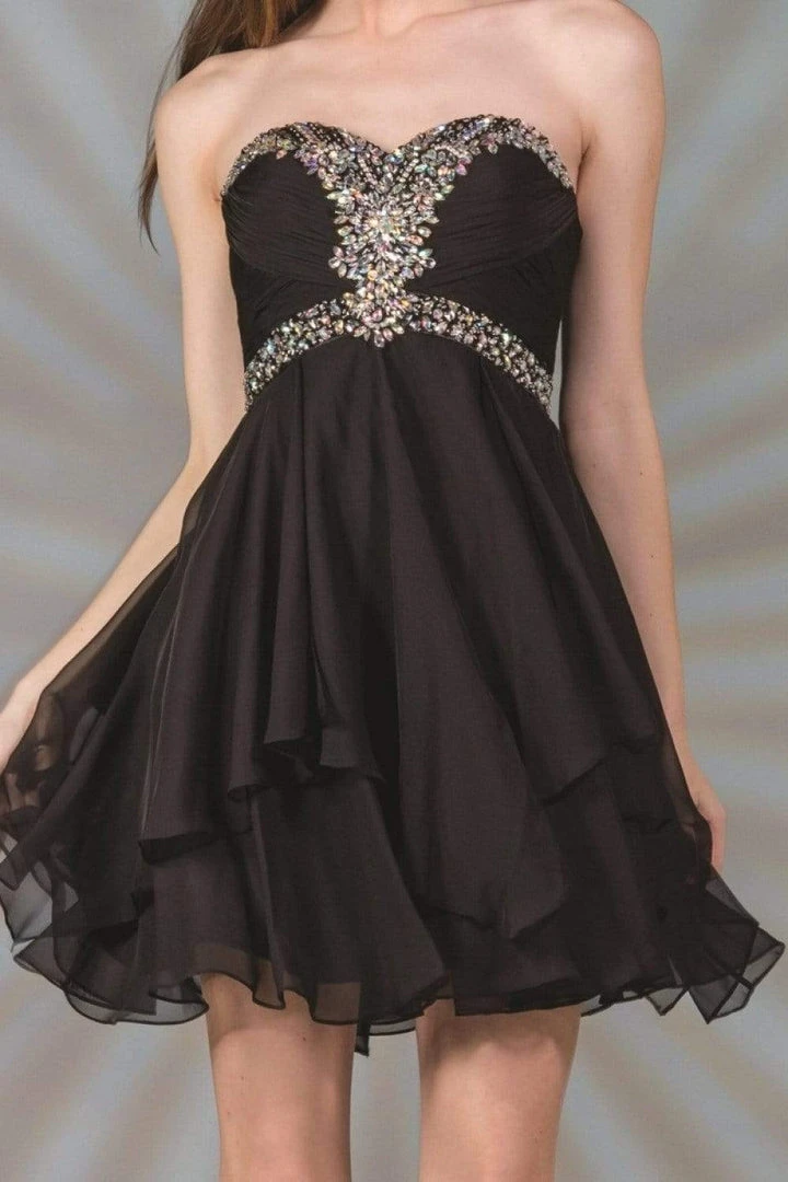 Cinderella Divine - Strapless Sweetheart Tiered Hem A-Line Cocktail Dress Cocktail Dresses 7 Cinderella Divine - Strapless Sweetheart Tiered Hem A-Line Cocktail Dress Cocktail Dresses