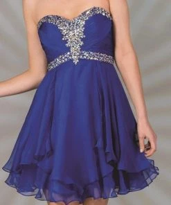 Cinderella Divine - Strapless Sweetheart Tiered Hem A-Line Cocktail Dress Cocktail Dresses 19 Cinderella Divine - Strapless Sweetheart Tiered Hem A-Line Cocktail Dress Cocktail Dresses