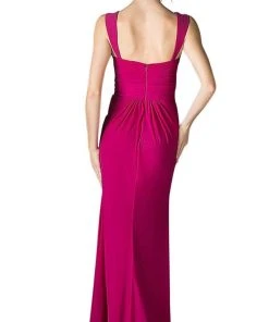 Cinderella Divine - Surplice Bodice Draping Sheath Dress Formal Gowns 20 Cinderella Divine - Surplice Bodice Draping Sheath Dress Formal Gowns