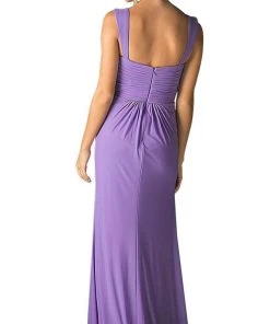 Cinderella Divine - Surplice Bodice Draping Sheath Dress Formal Gowns