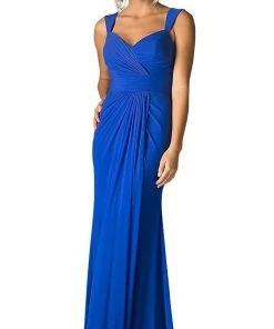 Cinderella Divine - Surplice Bodice Draping Sheath Dress Formal Gowns 18 Cinderella Divine - Surplice Bodice Draping Sheath Dress Formal Gowns