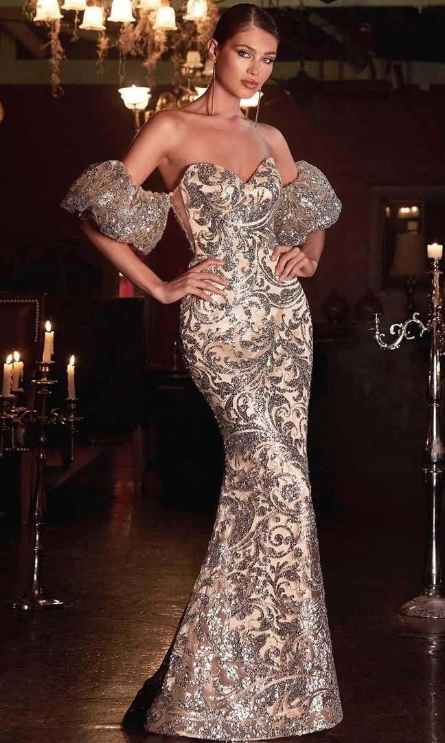 Cinderella Divine - Sweetheart Ornate Evening Gown J820 - 1 Pc Rose Gold In Size 16 Available 3 Cinderella Divine - Sweetheart Ornate Evening Gown J820 - 1 Pc Rose Gold In Size 16 Available