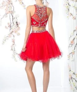 Cinderella Divine - Two-Piece Crystal Ornate Illusion A-Line Dress Cocktail Dresses 20 Cinderella Divine - Two-Piece Crystal Ornate Illusion A-Line Dress Cocktail Dresses