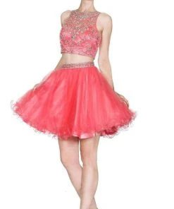 Cinderella Divine - Two-Piece Crystal Ornate Illusion A-Line Dress Cocktail Dresses 23 Cinderella Divine - Two-Piece Crystal Ornate Illusion A-Line Dress Cocktail Dresses