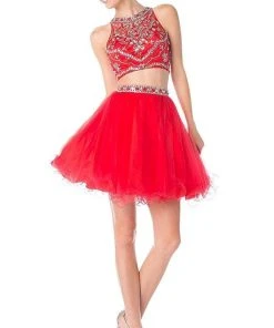 Cinderella Divine - Two-Piece Crystal Ornate Illusion A-Line Dress Cocktail Dresses 19 Cinderella Divine - Two-Piece Crystal Ornate Illusion A-Line Dress Cocktail Dresses