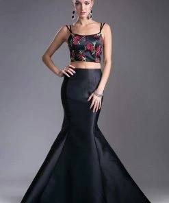 Cinderella Divine - Two Piece Floral Mermaid Evening Dress