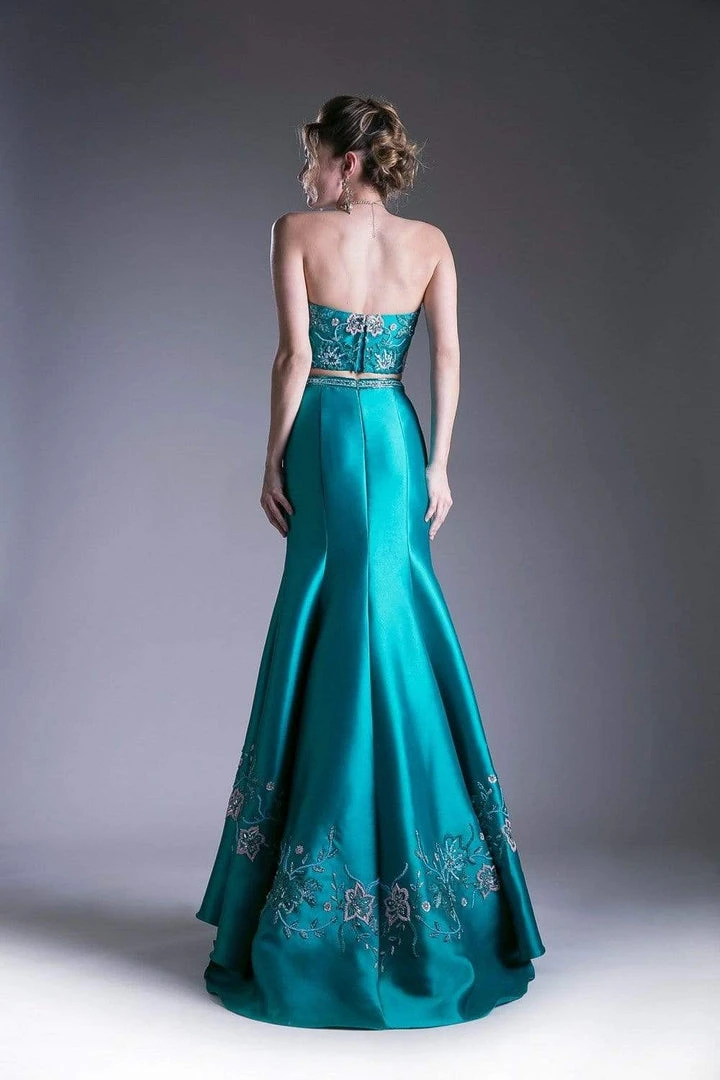 Formal Gowns Cinderella Divine - Two Piece Strapless Embellished Mermaid Dress 4 Formal Gowns Cinderella Divine - Two Piece Strapless Embellished Mermaid Dress