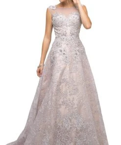 Cinderella Divine - UE003 Embellished Bateau A-line Gown