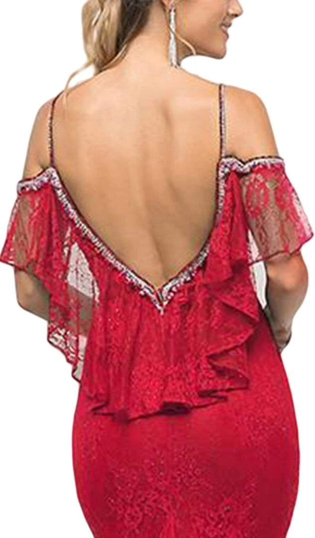 Formal Gowns Cinderella Divine - UH552 Beaded Cold Shoulder Mermaid Dress 6 Formal Gowns Cinderella Divine - UH552 Beaded Cold Shoulder Mermaid Dress