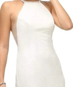 Cinderella Divine - UR139 Strappy Fitted Halter Dress Formal Gowns