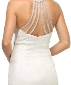 Cinderella Divine - UR139 Strappy Fitted Halter Dress Formal Gowns