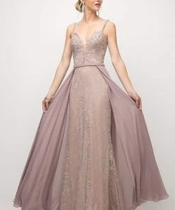 Cinderella Divine - UT254 Lace Deep Sweetheart Dress With Overskirt Formal Gowns 13 Cinderella Divine - UT254 Lace Deep Sweetheart Dress With Overskirt Formal Gowns