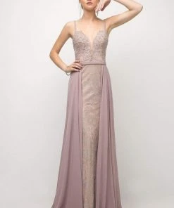 Cinderella Divine - UT254 Lace Deep Sweetheart Dress With Overskirt Formal Gowns 15 Cinderella Divine - UT254 Lace Deep Sweetheart Dress With Overskirt Formal Gowns