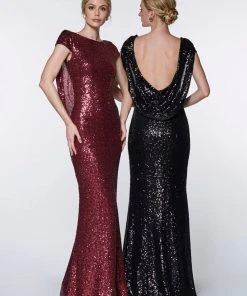 Cinderella Divine - UV003 Allover Sequin Gown Back Mermaid Gown Formal Gowns 13 Cinderella Divine - UV003 Allover Sequin Gown Back Mermaid Gown Formal Gowns