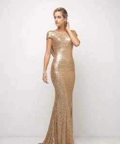 Cinderella Divine - UV003 Allover Sequin Gown Back Mermaid Gown Formal Gowns 16 Cinderella Divine - UV003 Allover Sequin Gown Back Mermaid Gown Formal Gowns