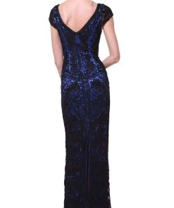 Cinderella Divine - 1937 V-neck Lace Overlay Sheath Evening Gown 9 Cinderella Divine - 1937 V-neck Lace Overlay Sheath Evening Gown