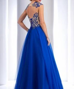 Formal Gowns Clarisse - 2701 Lace Illusion Jewel Ballgown