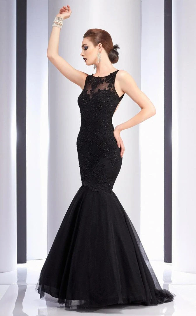 Clarisse - 2714 Illusion Applique Mermaid Gown 3 Clarisse - 2714 Illusion Applique Mermaid Gown