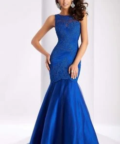 Clarisse - 2714 Illusion Applique Mermaid Gown 11 Clarisse - 2714 Illusion Applique Mermaid Gown