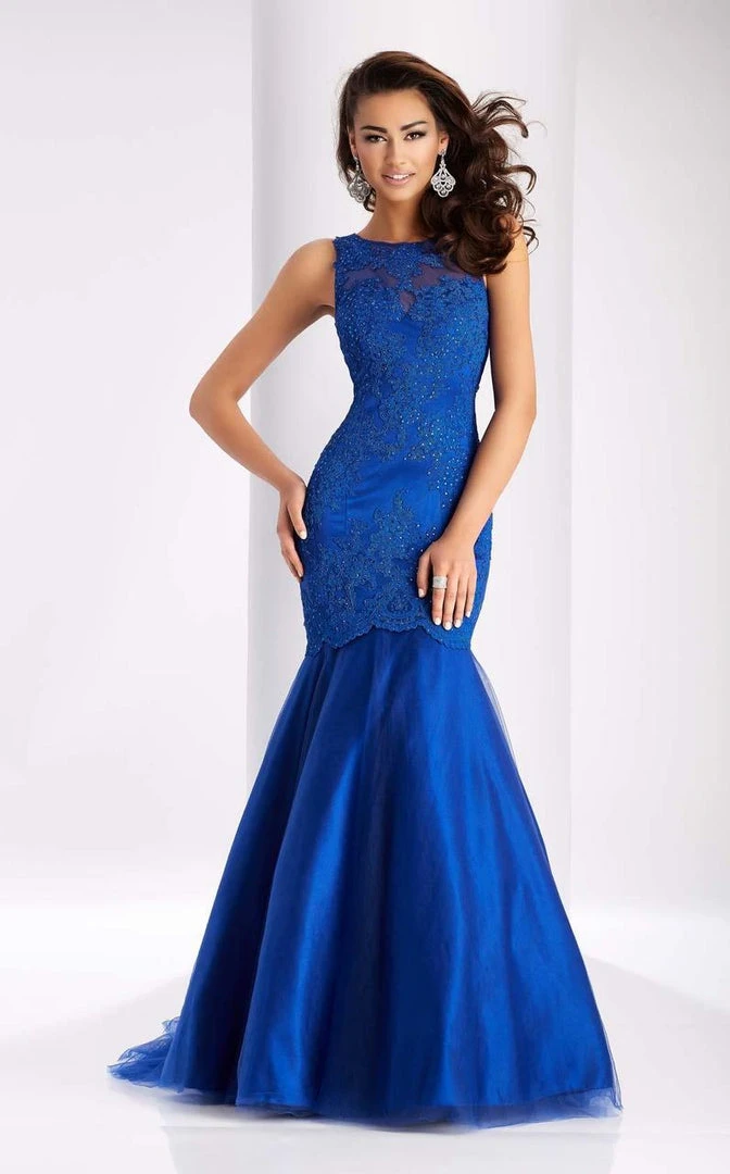 Clarisse - 2714 Illusion Applique Mermaid Gown 6 Clarisse - 2714 Illusion Applique Mermaid Gown