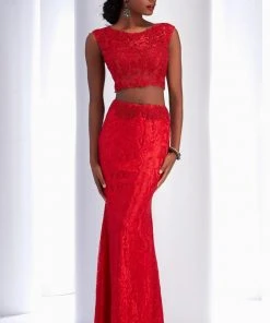 Clarisse - 2716 Two-Piece Jeweled Applique Gown