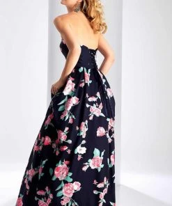 Clarisse - 3029 Strapless Floral Print Ballgown
