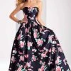 Clarisse - 3029 Strapless Floral Print Ballgown