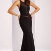 Formal Gowns Clarisse - 3040 Illusion Chevron Panel Gown
