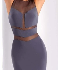 Clarisse - 3043 Chevron Panel Illusion Gown 11 Clarisse - 3043 Chevron Panel Illusion Gown