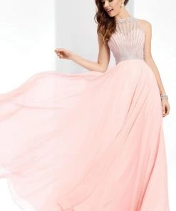 Clarisse - 3068 Radiating Stripe Illusion Gown 15 Clarisse - 3068 Radiating Stripe Illusion Gown