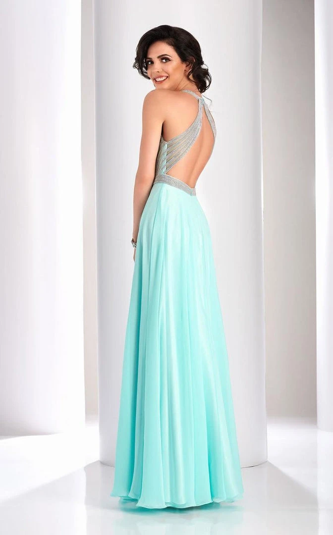 Clarisse - 3068 Radiating Stripe Illusion Gown 4 Clarisse - 3068 Radiating Stripe Illusion Gown