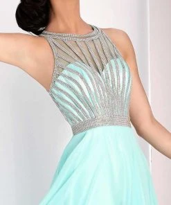 Clarisse - 3068 Radiating Stripe Illusion Gown 12 Clarisse - 3068 Radiating Stripe Illusion Gown