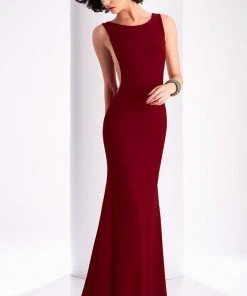 Clarisse - 3095 Plunging Open Back Gown Formal Gowns