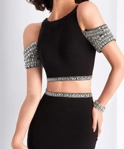 Clarisse - 3109 Two Piece Bejeweled Dress