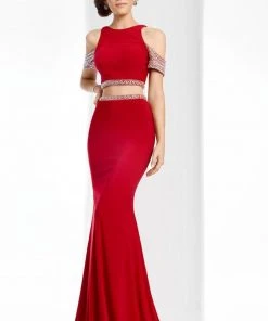 Clarisse - 3109 Two Piece Bejeweled Dress